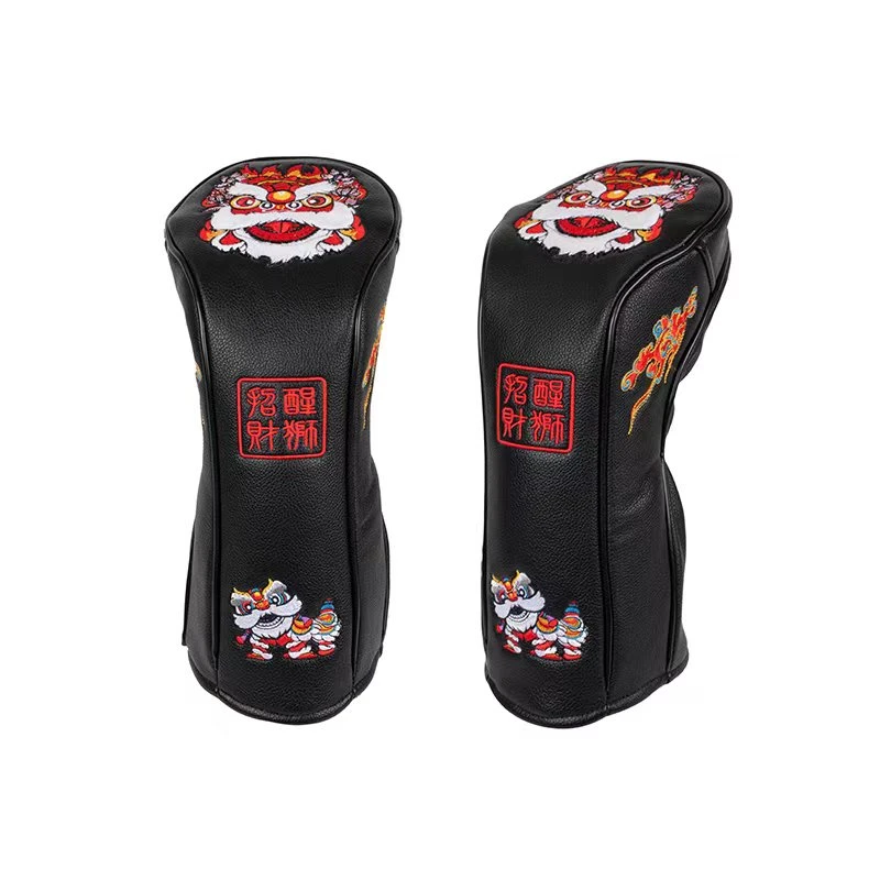 高尔夫一号木杆套 祥云瑞彩球杆套 醒狮杆套刺绣款帽套