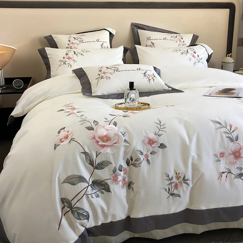 水星2024新款100支长绒棉新中式四件套 1.5m床单款四南通