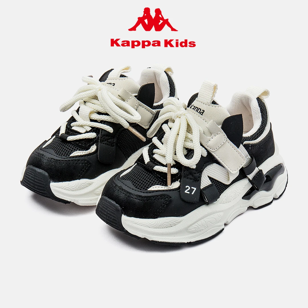 Kappa Kids男女童老爹鞋夏季新款中大童透气网面软底气垫运动鞋潮