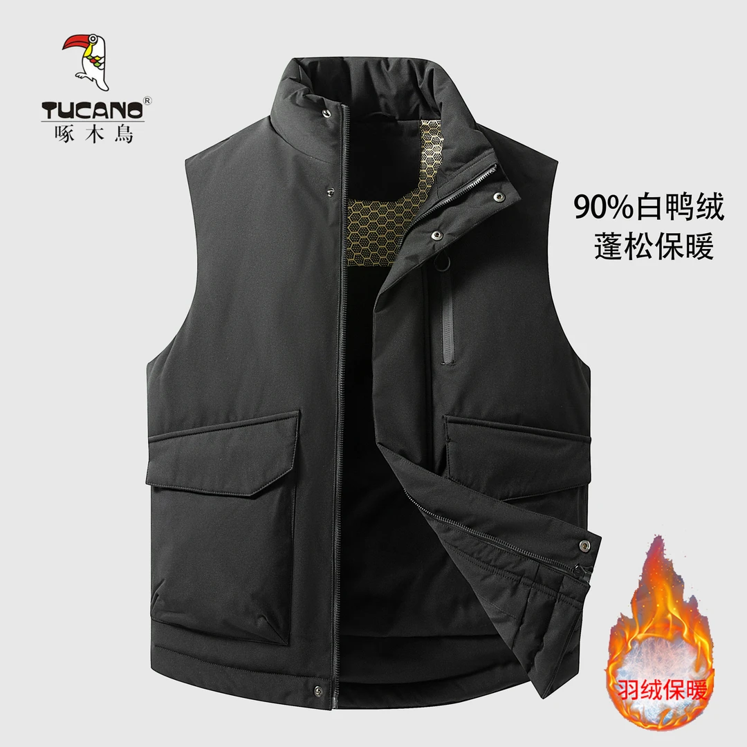 TUCANO/啄木鳥冬季新款羽绒马甲情侣款加厚保暖立领背心防风锁温