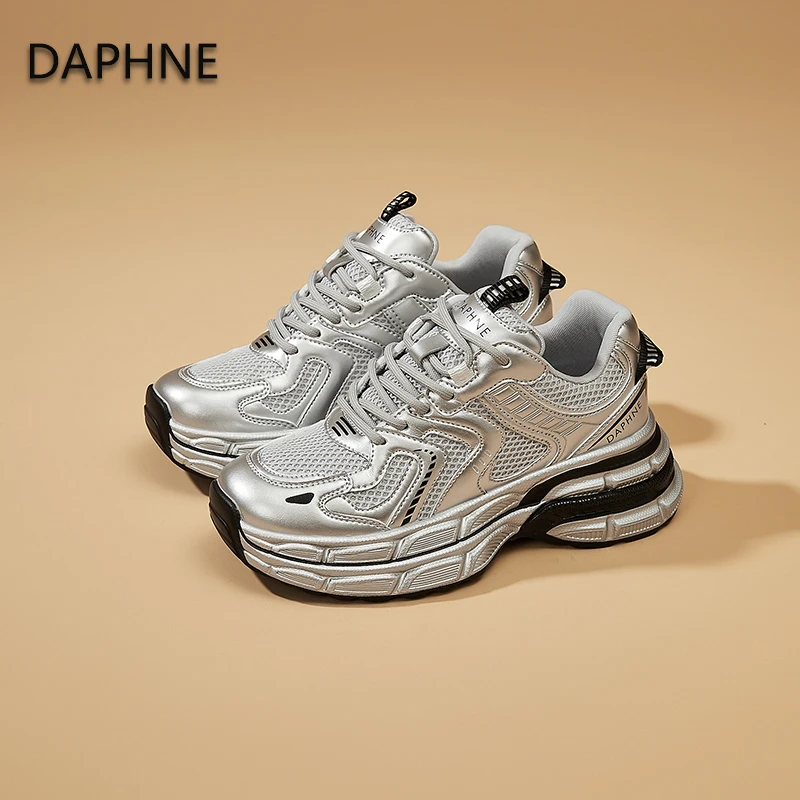 达芙妮软底耐磨增高老爹鞋女ins潮流百搭2025春季新款休闲运动鞋