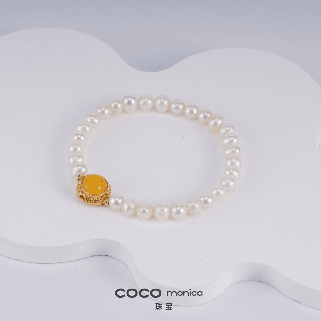 ZB162 气质时尚百搭单圈弹力素款珍珠手链