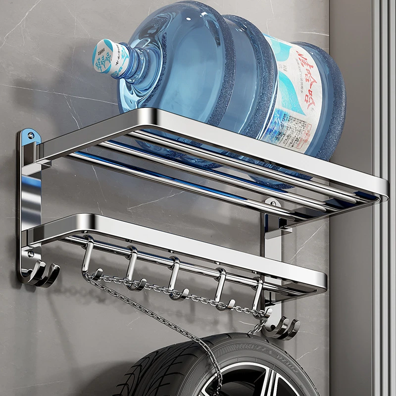 毛巾架304不锈钢浴室置物架卫生间免打孔厕所浴巾架卫浴五金挂件