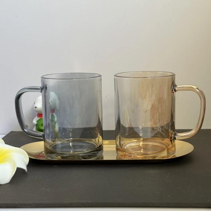 带把玻璃杯喝水杯泡茶杯牛奶杯家用客厅茶几耐高温杯子套装大容量