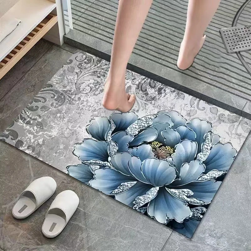 卫生间门口地垫洗澡间门垫橡胶防滑垫浴室软硅藻吸水速干脚垫家用