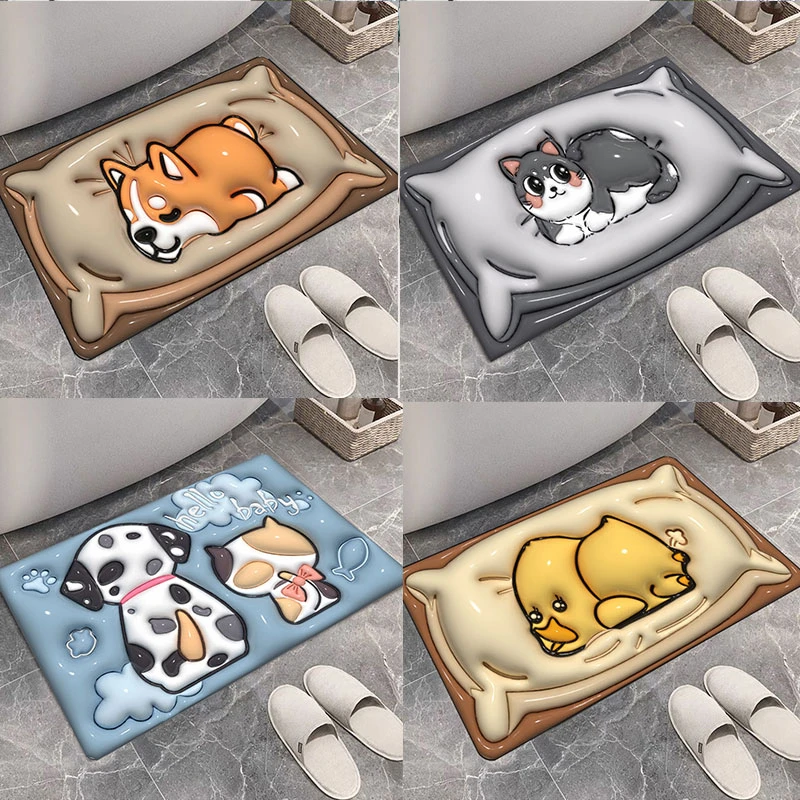 网红爆款浴室软硅藻地垫吸水家用厕所脚垫厨房卫生间门口速干门垫