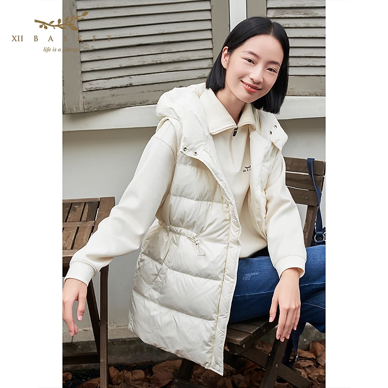 十二篮专选24冬新款大衣+羽绒马甲二合一两件套女7C64580030