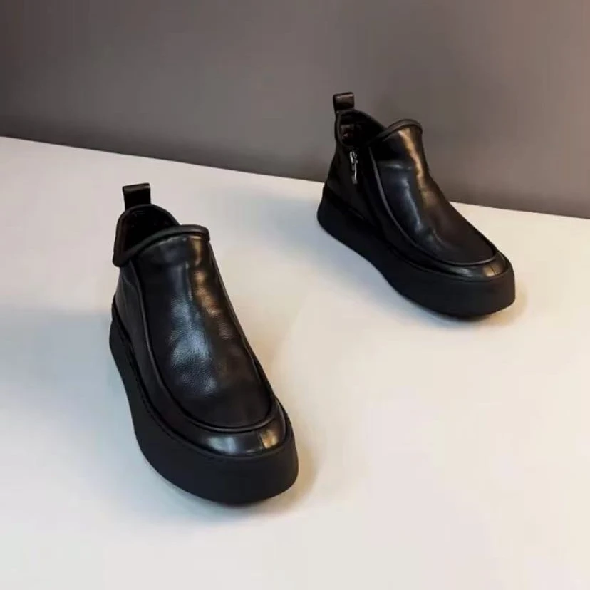 新款高品质全皮面休闲百搭男鞋