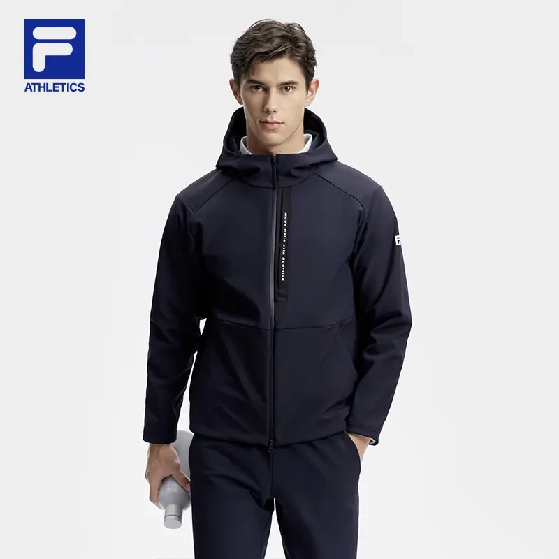 Fila/斐乐男士外套【防泼水防风加绒】春季运动连帽上衣A11M411712F