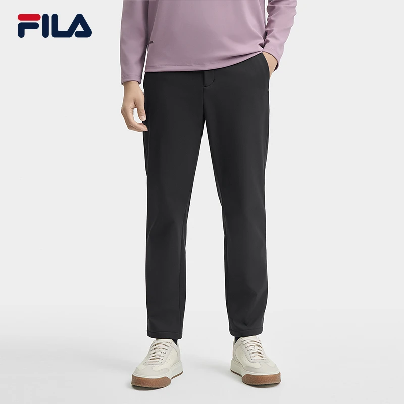 Fila/斐乐男士休闲长裤修身梭织直筒裤舒适亲肤弹力裤F11M442802F