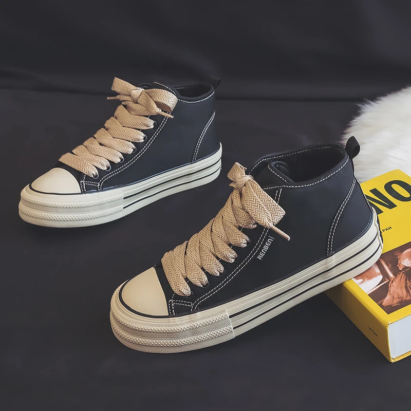 人本高帮棉鞋男女同款2025冬季新款韩版潮百搭保暖加绒帆布鞋男鞋