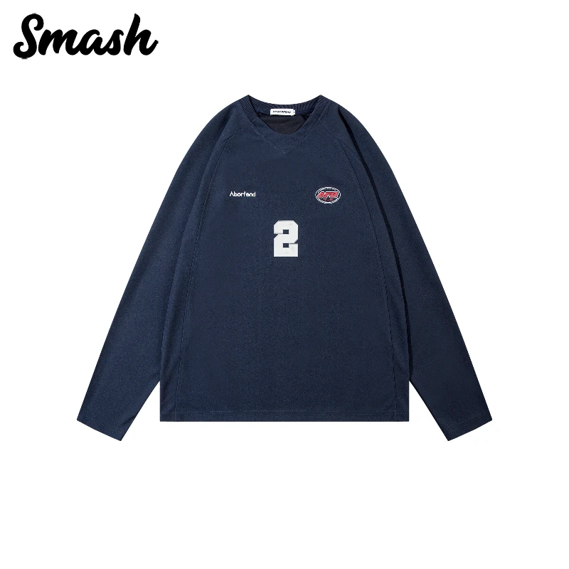 Smash KC同款 秋冬必备运动 插肩袖拼接球衣打底长袖！A135