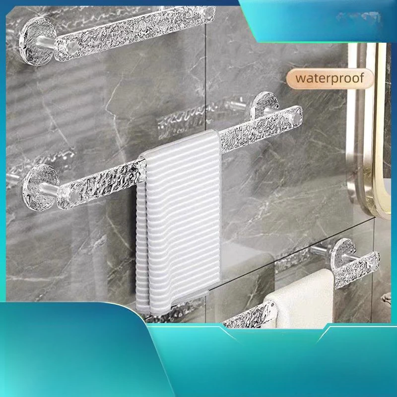 浴室拖鞋毛巾架免打孔卫生间壁挂鞋架亚克力置物架厕所洗澡间挂架