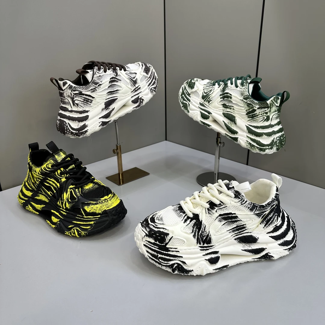 2025秋季爆款男士时尚擦色做旧厚底增高鞋舒适休闲复古老爹鞋潮鞋