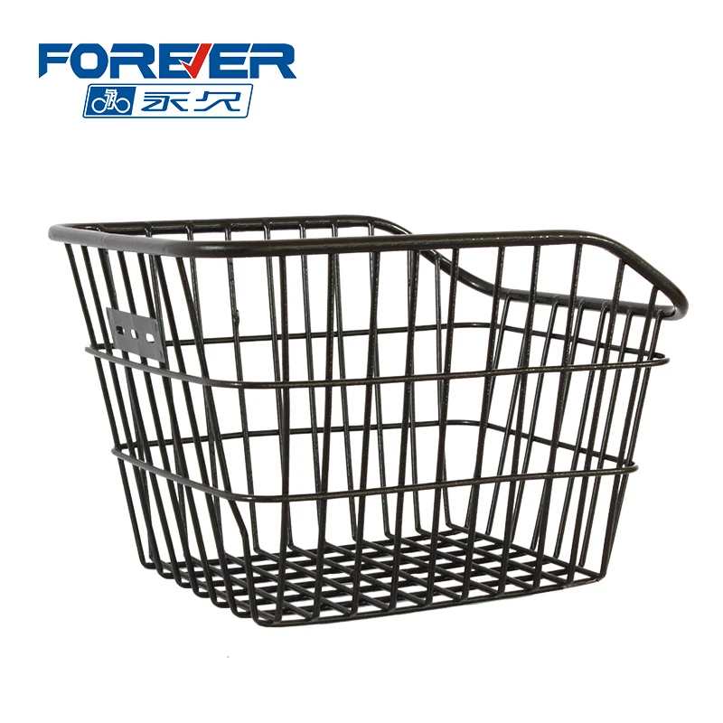 FOREVER/永久自行车车筐加粗前挂筐后车筐买菜篮黑色货架侧挂篮