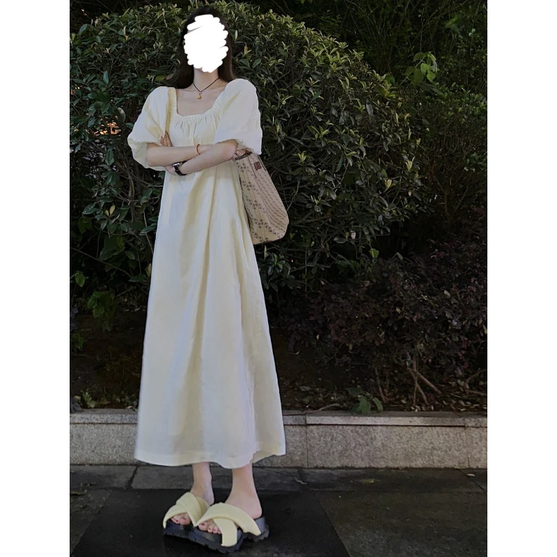 ins风泡泡袖睡衣女夏天2025年新款法式小众连衣裙居家服睡裙外穿