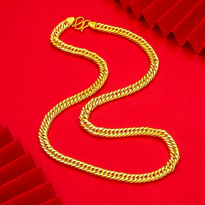 福扣老板项链 古巴马鞭项链时尚潮流 金色款不掉色FK002