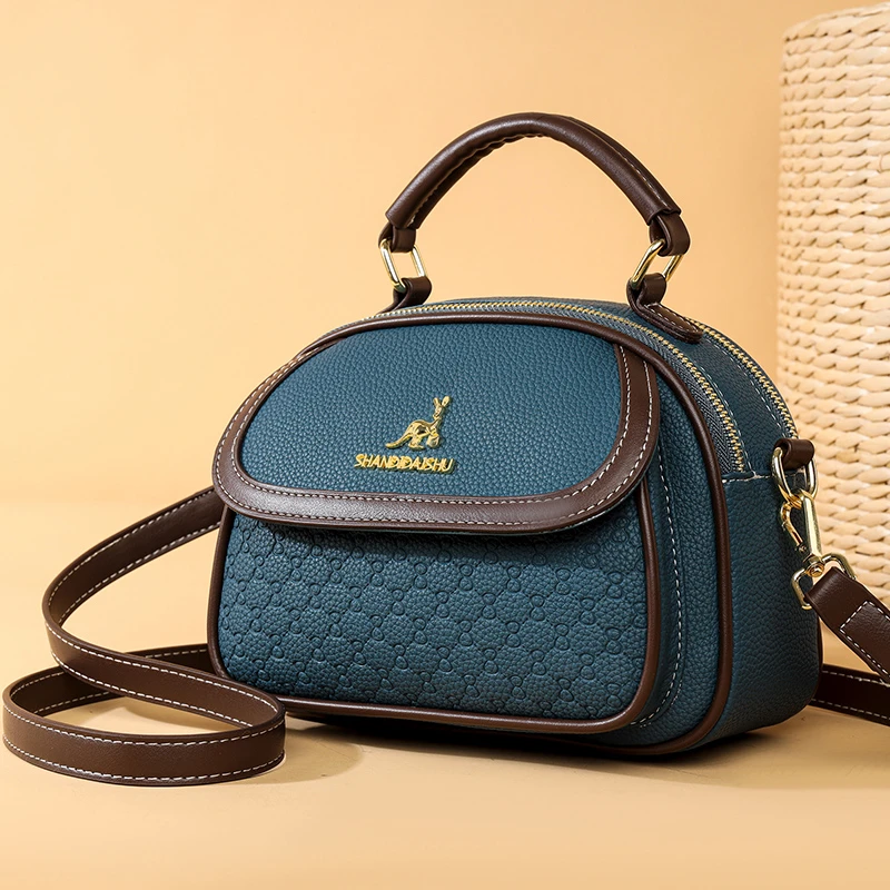 2023网红斜跨包时尚潮流手提包女士小包百搭洋气三层单肩斜跨包女