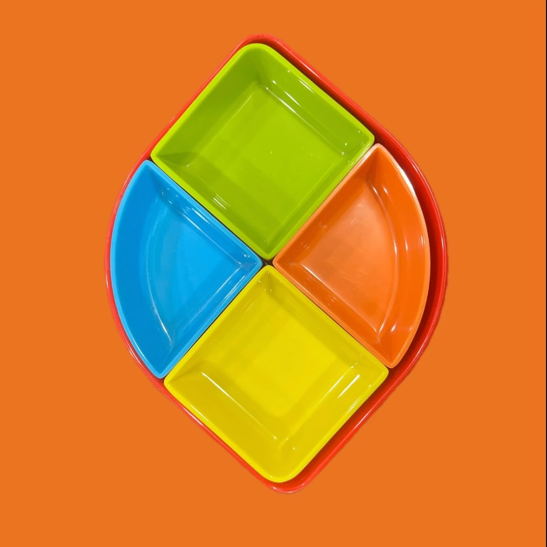 好吉特 密胺餐具 家居新款创意彩色分格盘 家用糖果盘 零食干果盘