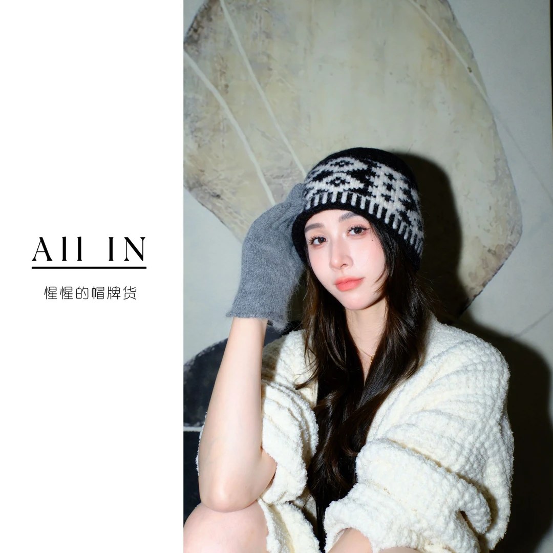 【All IN】惺惺的网红针织帽子羊毛混纺复古包头帽