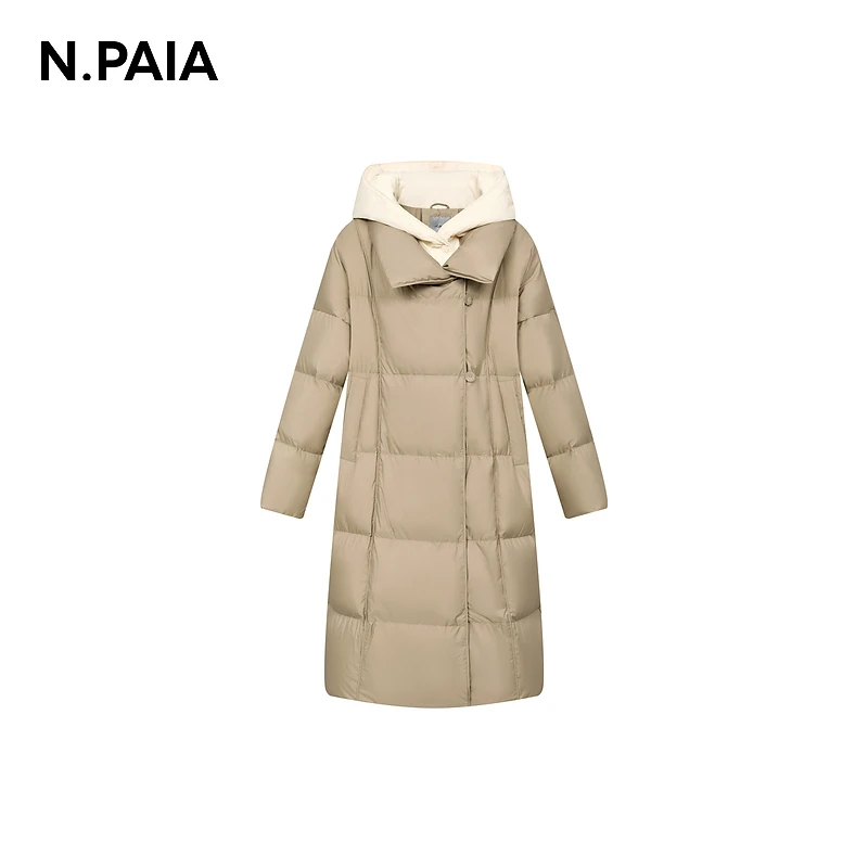 【品牌日】恩派雅24冬新款90白鹅绒长款假两件羽绒服女XWJIAY201A