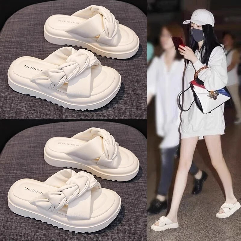 法式香风拖鞋女外2024新款春季夏季厚底裙子网红沙滩欧货高级