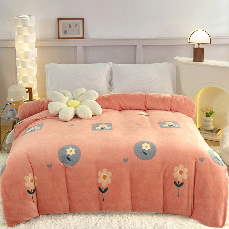 秋冬加厚保暖牛奶绒学生被套柔软亲肤加绒双人保暖毛绒被罩防静电