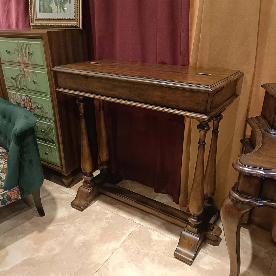 （孤品）美式复古做旧玄关台餐边柜书桌 100*50*101cm