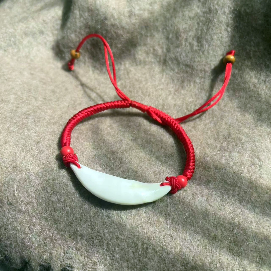 【大尺寸手脚腕】纯手工编织真品黑狗牙齿配饰吊坠女士创意饰品