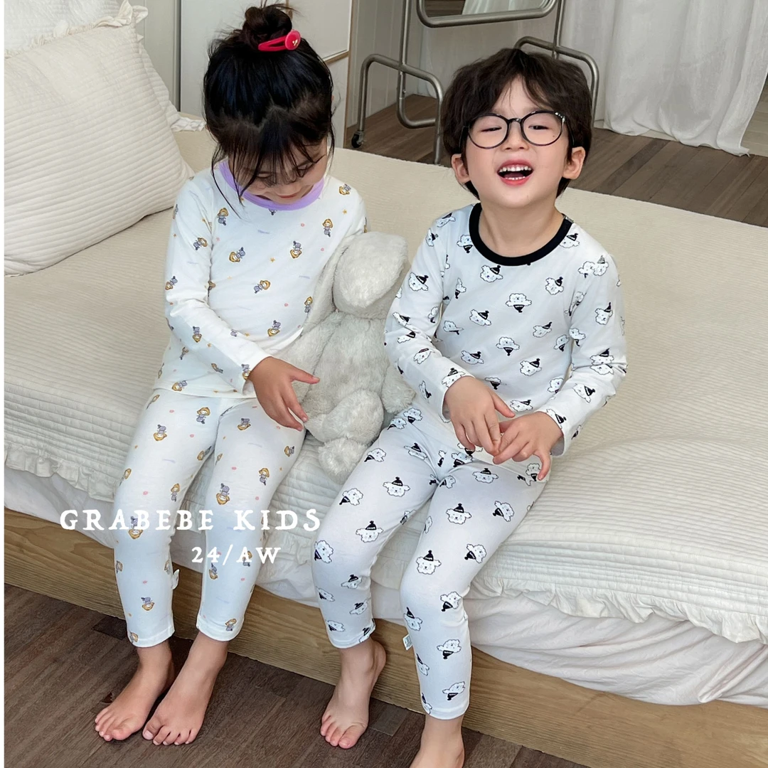【派派专属】儿童韩版纯棉亲肤A类莱卡棉秋衣秋裤套装家居服套装