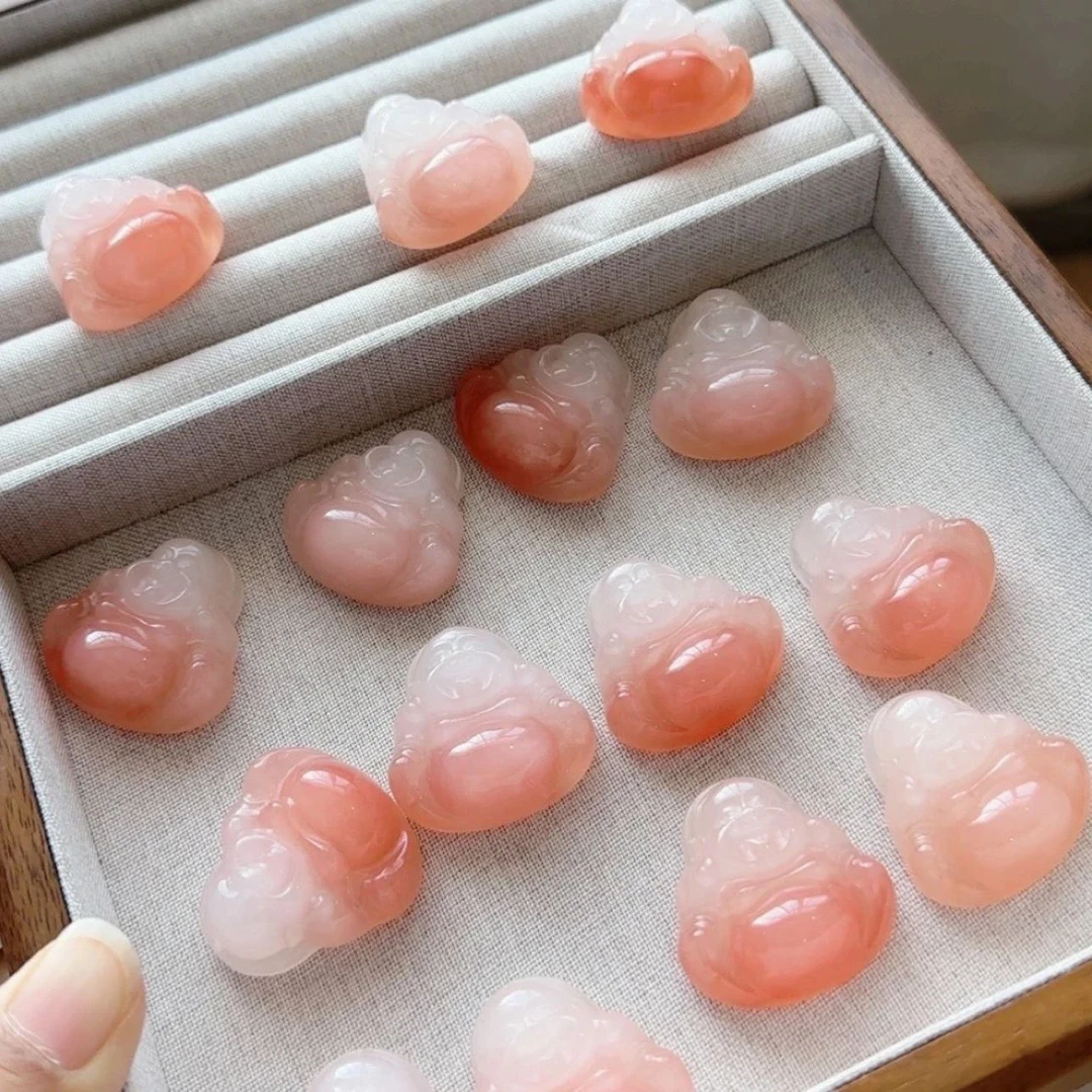 （喵喵珠宝）天然金丝玉桃花酿吊坠挂件礼物气质多样性发拍一发一