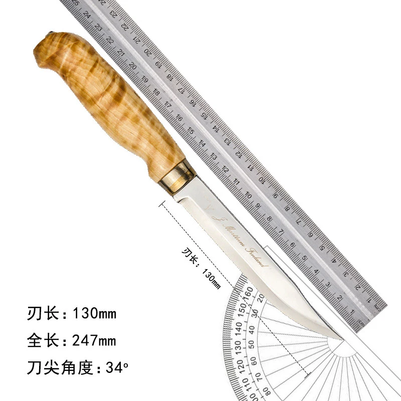 MARTTIINI刀便携手工420不锈钢镜面手工刀户外露营装备锋利小刀