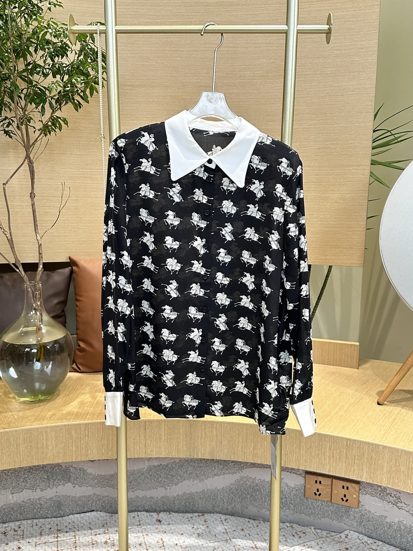 【黄心儿】100桑蚕丝  简约撞色衬衣--KDN0623