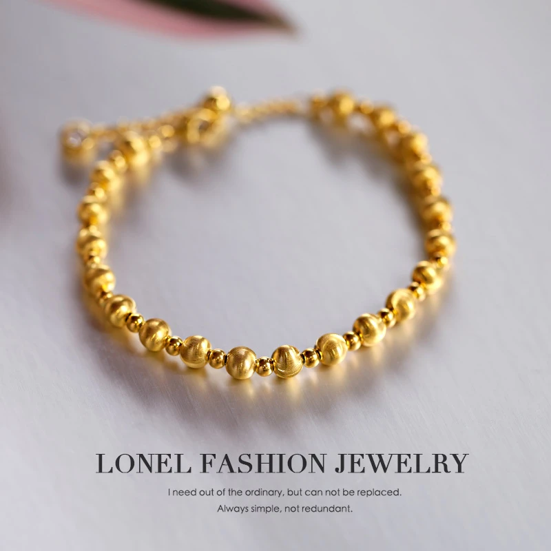 Lonel/洛奈 925银手链 太阳女神 金色纯银手链网红款小众手串女款