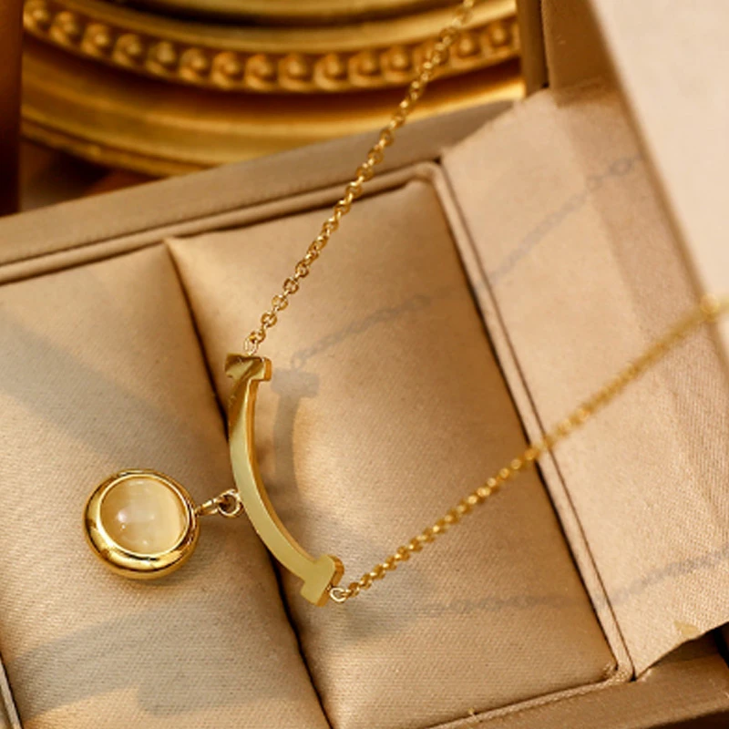 Lonel/洛奈 钛钢吊坠 QC 轻奢百搭小众项链法式简约