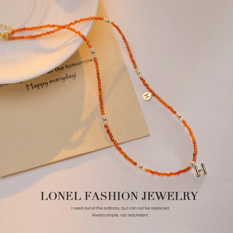 Lonel/洛奈 坠链均925银贝壳 蜜桔之夏 手工气质百搭项链DYSA2335