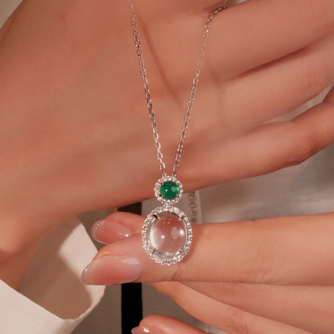 Lonel/洛奈冰露 石英质玉设计师精致轻奢绿色豪华女项链 DYSA2357