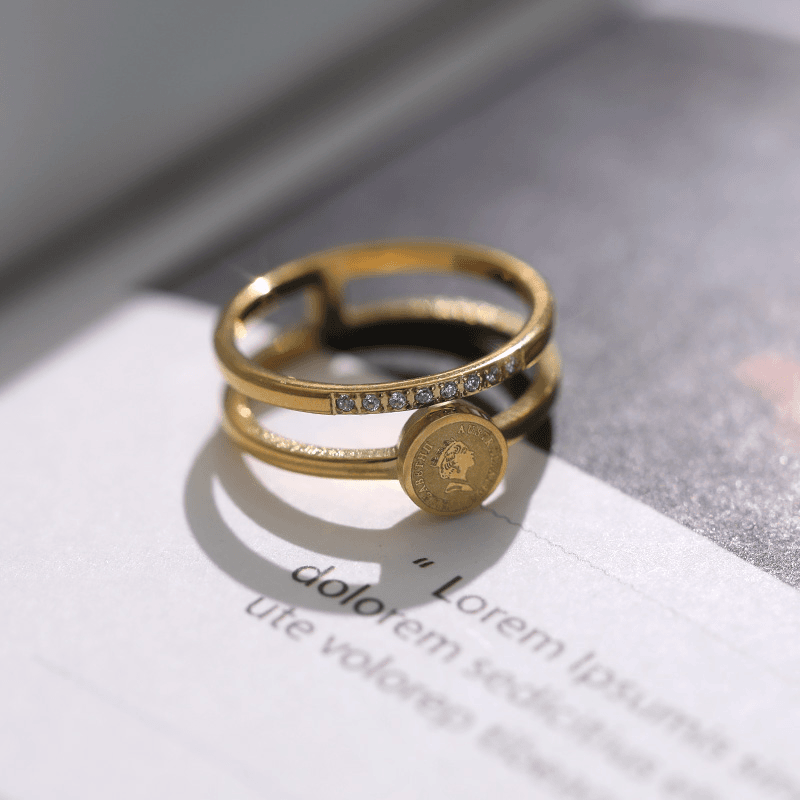 钛钢合成锆石戒指 FD 戒指 DHSJ0466-010207