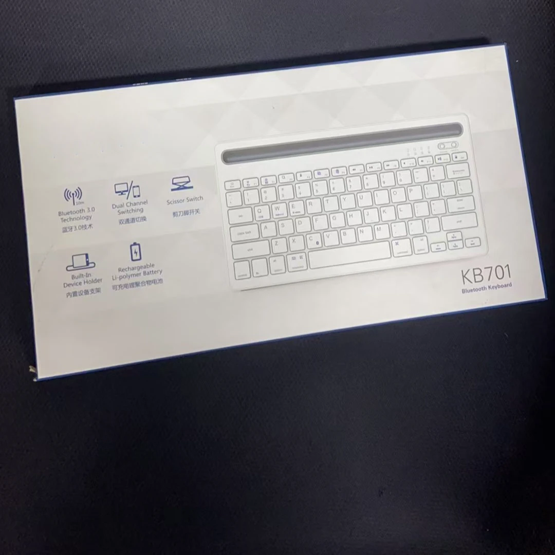 95新  KB701 蓝牙3.0 双通道切换 剪刀脚开关 可充电电池 键盘{27