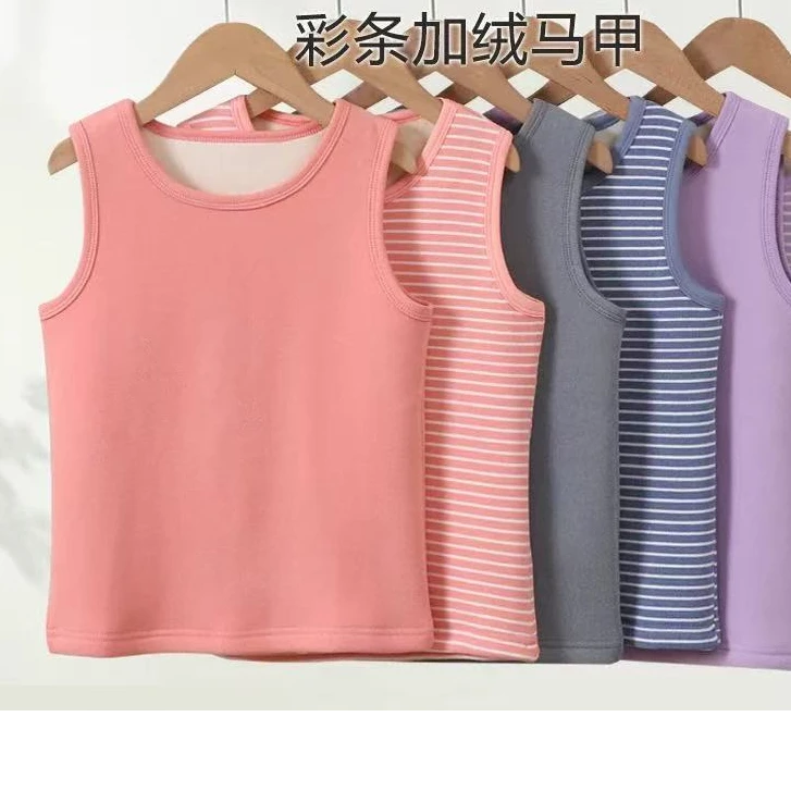 KAD 2024秋冬新款纯色条纹圆领保暖马甲 0108