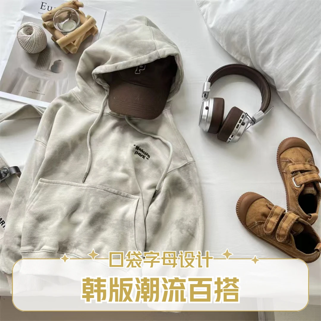 《奇迹》2024秋季韩版潮流百搭口袋字母帽衫 69077