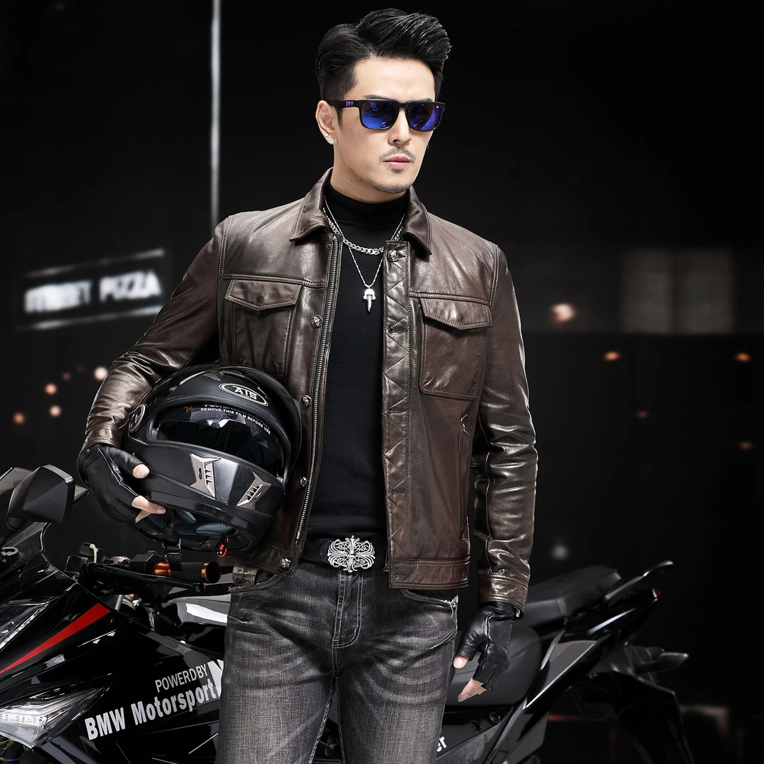 Kailiwei/凯力威新款上新绵羊皮CP40原生态真皮男士夹克23905