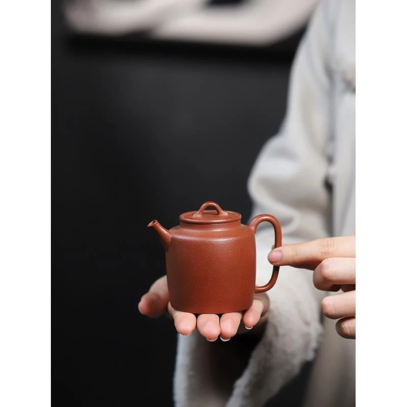 宜兴原矿紫砂壶红降坡小汲直130ml