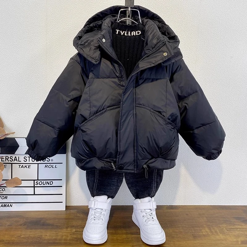 男童冬季加厚羽绒服25新款洋气儿童白鸭绒棉衣网红棉服加绒外套潮