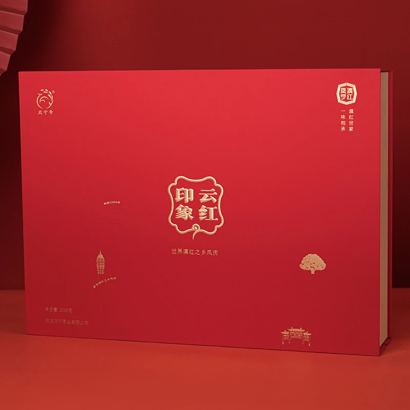 凤宁号【云红印象】2024年新款高端滇红茶礼盒装云南红茶礼盒200克