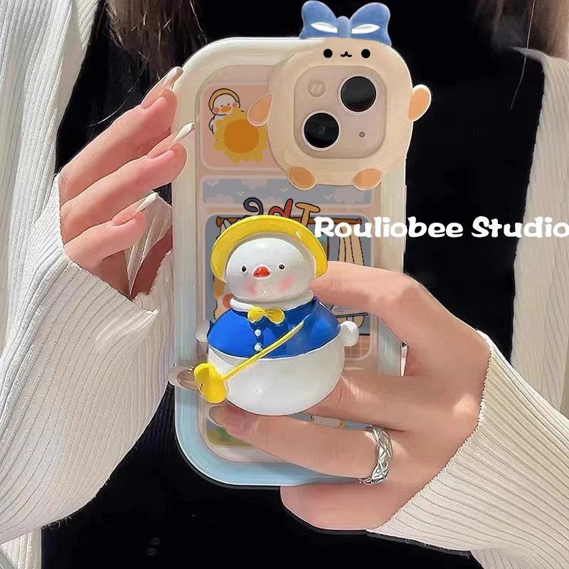 欧克里里ins背包鸭子适用iphone13手机壳苹果14/12promax新11/x女