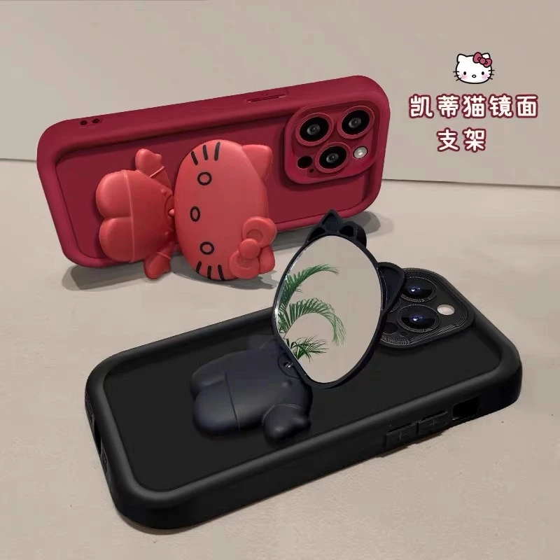 创意新款kt猫咪支架苹果15/14promax手机壳iphone13全包12高级11