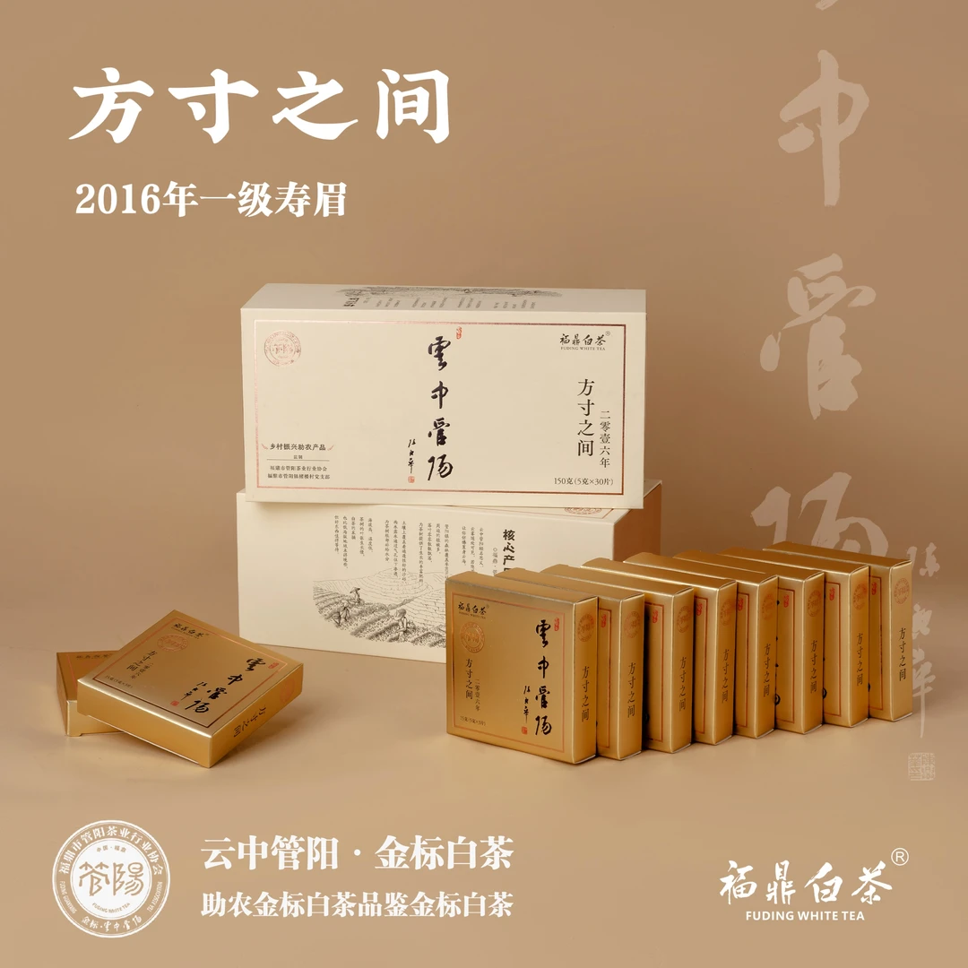 南山先生 金标白茶-方寸之间 2016年一级寿眉云中管阳助农白茶