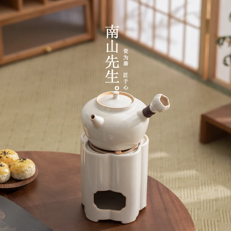 南山先生 梅林煮雪侧把壶套装 家用围炉煮茶烧水炭炉烤火创意套装