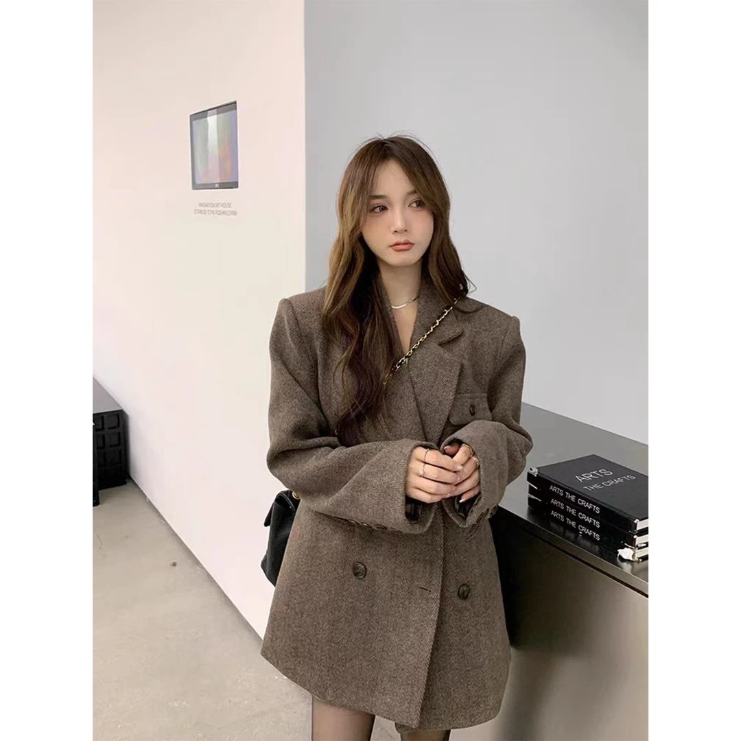 HENIMAN/恒依曼高级感赫本风百搭时尚羽绒西装大衣 1990